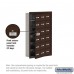 Salsbury Cell Phone Storage Locker - with Front Access Panel - 6 Door High Unit (5 Inch Deep Compartments) - 18 A Doors (17 usable) - Bronze - Recessed Mounted - Master Keyed Locks  19165-18ZRK